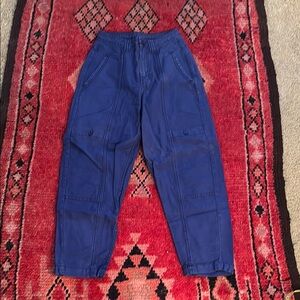 American Vintage Blue Cargo Pants Relaxed Fit